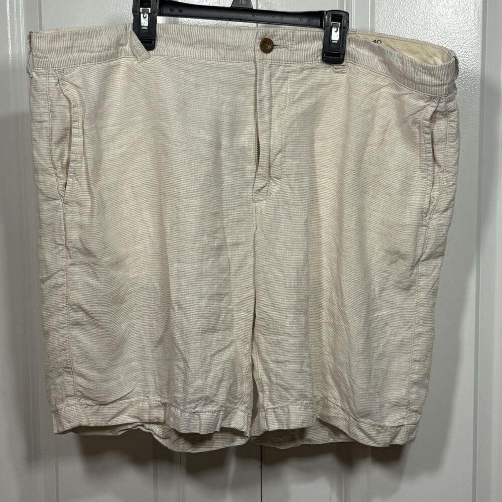 J Crew Linen Chino Shorts Mens 40x9 Ivory Preppy Coastal Beachcore Summer Resort